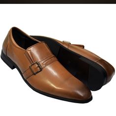 Faranzi Brown Burnished Pu Leather Monk Strap Loafer Shoes F41527 Leather Closed Toe Slip-ons For Business Casual, Leather Slip-on Monk Strap Shoes For Galas, Slip-on Leather Shoes With Round Toe For Business Casual, Business Leather Slip-on Shoes With Rubber Sole, Office Leather Slip-on Shoes With Stitched Sole, Leather Round Toe Slip-ons For Business, Monk Strap Slip-on Shoes For Galas With Stitched Sole, Monk Strap Slip-on Shoes With Stitched Sole For Galas, Semi-formal Slip-on Dress Shoes With Flat Heel