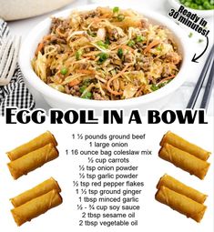 egg roll in a bowl recipe with instructions