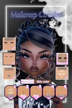 Top Model Custom Face Dti, Dti Face Combo Ideas Christmas, Faces For Dress To Impress, Dti Skin Color Id, Dti Custom Face Idea Gyaru, Dit Trendy Theme, Dti Custom Face Idea Top Model, Custom Makeup Ideas Dress To Impress