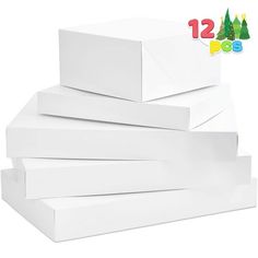 three white boxes stacked on top of each other with the numbers twelve and twenty below them