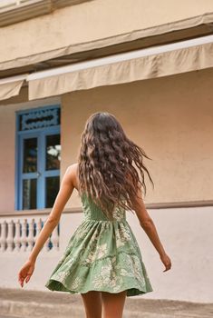 A summer delight, the Dara Short Dress in green captures the essence of boho chic charm, crafted from a comfortable cotton-linen blend. Fitted at the bust, this playful dress features a sweetheart neckline and delicate spaghetti straps, adding a touch of femininity to the style. Highlight embroidery and strategic placement prints elevate the look, creating an eye-catching aesthetic. The tiered hemline brings movement and flair, perfect for twirling on a sunny day. Fully lined and finished with a Green Boho Print Sundress For Summer, Green Boho Print Summer Dress, Green Sundress For Summer, Green Sundress For Summer Garden Party, Bohemian Mini Dress For Summer Garden Party, Summer Boho Dress For Garden Party, Summer Green Boho Dress With Boho Print, Green Boho Dress With Boho Print For Summer, Green Cotton Maxi Dress For Beach