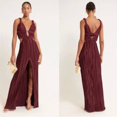 Small Rip That Can Be Easily Fixed! Elegant Burgundy Maxi Dress For Gala, Burgundy Floor-length Evening Dress, Burgundy Floor-length Evening Maxi Dress, Elegant Burgundy Evening Maxi Dress, Burgundy Maxi Evening Dress, Burgundy Floor-length Dress For Gala, Burgundy Floor-length Gala Dress, Burgundy Floor-length Cocktail Dress, Fitted Burgundy Maxi Dress For Cocktail