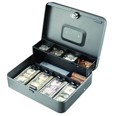 an open briefcase filled with lots of money