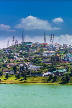 an island with lots of houses on top of it