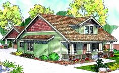 this is an artist's rendering of these house plans