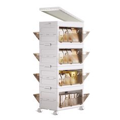 PRICES MAY VARY. Large Storage Capacity: Each storage bins measures 18.1"L*11.4"W*10"H(9 Gallon) , total volume of 36 gallon(144Qt). It provides ample space for storing various items Stackable & Moveable:With stackable design and wheels, the storage cabinet allows for easy organization and mobility, making it ideal for storing and moving large quantities of items.Each layer of the top has buckle on both sides, which can lock each layer of closet organizer firmly so the foldable storage bins can be stacked together tightly.Don't worry about the collapsible storage bins falling. Collapsible & Easy to Install:The stackable storage bins with lids can be easily assembled without tools and can be easily collapsed for compact storage when not in use.The Closet Organizer and storage is one-piece f Transparent Doors, Large Plastic Storage Bins, Doors For Home, Stackable Plastic Storage Bins, Cabinet With Wheels, Home Pantry, Business Storage, Supply Organization, Dorm Kitchen