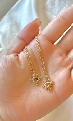 18k gold plated necklace chain and charm with cubic zirconia details Moon Romantic, Sailor Moon Jewelry, Heart Charm Necklace, Elephant Head, Moon Jewelry, Doll Shoes, Gold Plated Necklace, Boho Necklace, Necklace Chain