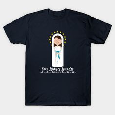 a black t - shirt with an image of a nun