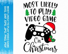 christmas video game svg file