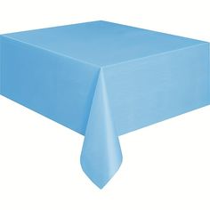 a light blue tablecloth on a white background