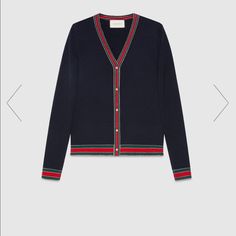 Gucci Current Cardigan . This Item Needs Some Love. It Was Hurt During Unboxing By Careless Scissors . It Has Been Mended, Front And Back . Pictured Never Worn Retails For $1100 First Picture Stock Pic Gucci Cardigan, Colorful Cardigan, Gucci Sweater, Gucci Outfits, Knit Ideas, Women Fashion Edgy, Merino Wool Cardigan, Blue Cardigan, Dolce E Gabbana