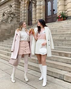 Girly Winter Outfits, Princess Vibes, Money Girl, Winter Princess, Europe Fashion, Pinterest Closet, White Boots, Rilakkuma, Moda Vintage