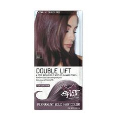 Looking for a commitment? Meet your match in hair color heaven. Splat permanent hair color delivers vibrant, bold, root-to-tip color in one easy, bleed-free, drip-free step. Made especially for dark hair, Splat double lift permanent hair color does double the work, so you don't have to. Double action color that lightens while also depositing bold color. Splat double lift gives an added kick of color with the perks of permanent dye by lightening dark hair to achieve bold looks, unlike any other h Deep Violet Hair, Hair Color For Dark Hair, Color For Dark Hair, Lightening Dark Hair, Violet Vibes, Splat Hair Color, Dark Hair Dye, Bold Hair Color, Purple Dye