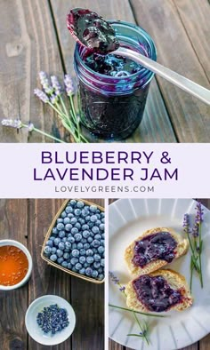 blueberry and lavender jam in a jar