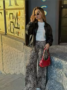 Leopard High Waisted Pants, Print Pants Winter, Pants Women Casual, Leopard Print Pants, Vintage Leopard, Printed Wide Leg Pants, Pantalon Large, Pant Length