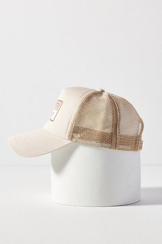 Cotton, polyester Spot clean Imported | Cowboy Hat Trucker Hat by Worn/West in Beige, Women's, Polyester/Cotton at Anthropologie Cowboy Hat Trucker Hat, Women’s Hat, Cream Trucker Hat With Curved Brim For Spring, Cream Curved Brim Trucker Hat For Spring, Beige Trucker Hat One Size, Beige Adjustable Snapback Hat With Visor, Adjustable Beige Snapback Hat With Visor, Adjustable Beige Snapback Visor Hat, Adjustable Beige Visor Snapback Hat