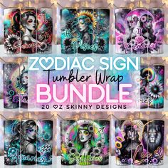 zodiac sign tumbler wrappers bundle for sale on etsylexpress com