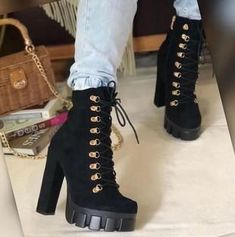 Booties are true to size. Ankle Platform Boots, Shoe References, Gothic Bedroom, Goth Shoes, Cute Shoes Heels, Random Clothes, Boots Are Made For Walking, New Boots, Big Girl Fashion