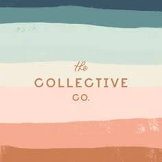 the collective collective logo is shown in pink, blue and green stripes on a beige background