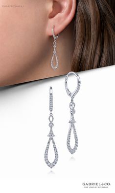 14K White Gold Diamond Earrings EG14220W45JJ #GabrielNY#UniqueJewelry #FineJewelry#GabrielAndCo #FineJewelry#FashionJewelry#UniqueJewelry #GiftIdeas #DiamondJewelry#Jewelry #gabrieljewelry#UniqueGifts #Jewelry #Design#HandcraftedJewelry #Elegance #Earrings #FashionEarrings #DiamondEarrings #UniqueEarrings #WhiteGoldEarrings#WhiteGoldFashionEarrings #GoldEarrings #DropEarrings #Graduations #GraduationsGift #Graduations2020 #MarquiseShape #14k #14kWhiteGold Luxury Diamond Earrings With Ear Wire For Gift, Luxury Diamond Dangle Earrings With Pearl Drop, Affordable White Teardrop Earrings For Formal Occasions, Luxury Long Drop Diamond Earrings, Luxury Hallmarked Diamond Dangle Earrings, Luxury Diamond Accented Earrings For May Birthstone, Luxury Engagement Earrings With Tension Setting, Luxury Pave Setting Bridal Earrings For Wedding, Luxury Silver Teardrop Earrings Fine Jewelry