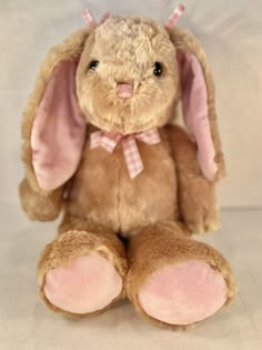 Build A Bear BAB Plush Bunny Rabbit Pawlette Stuffed Animal Easter Clean Toy EUC. Condition is Used. Shipped with USPS Ground Advantage. Stuffed Animal For Girlfriend, Brown Bunny Stuffed Animal, Handmade Stuffed Animals Pattern, Build A Bear Pawlette, Stuffed Bunny Sewing Pattern Free, Bunny Stuffed Animal Pattern, Burrr Basket, Cute Build A Bears, Jellycat Wishlist