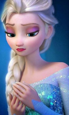 an image of a frozen princess with blue eyes