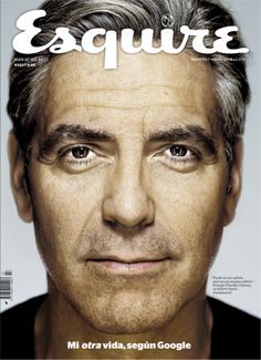 the cover of esqure magazine, featuring an older man with grey hair and gray eyes