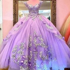 Purple Princess Quinceanera Dresses Puffy Applique Sweet 15 16 Ball Gown | eBay Quinceanera Dresses Floral, Lilac Quinceanera Dresses, Lavender Quinceanera Dresses, Lavender Quinceanera, Burgundy Quinceanera Dresses, Purple Quince, Quinceanera Themes Dresses, Purple Quinceanera Dresses, Quinceñera Dresses