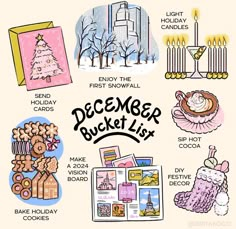 the december bucket list is filled with holiday items