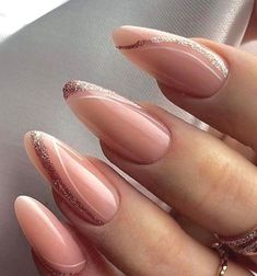 Graduation Nails Ideas Almond, Elegant Almond Nails Classy White, Trendy Oval Nails, Fall Classy Nails, Blush Nails, Almond Acrylic Nails, Bride Nails