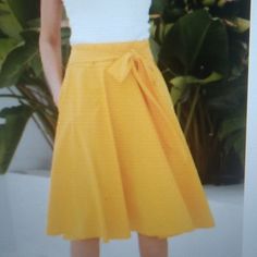 Women's High Waist Attached Belt A-Line Pockets Skater Flare Midi Skirt Vinage Skirt Sunshine Yellow Size Large Waist 16 1/2 In Lenght Waist To Hem 27 Below The Knee Fabric Type: Skirt Fabric: 98%Polyester, 2%Elastane Origin: Imported Closure Type: Zipper Yellow Cotton Bottoms Solid Color, Yellow Cotton Solid Color Bottoms, Yellow Cotton Bottoms With Solid Color, Yellow Solid Color Cotton Bottoms, Yellow High-waist Skirt For Summer, Yellow High Waist Pleated Skirt, Chic Yellow Mini Skirt For Day Out, High Waist Yellow Skirt For Spring, Yellow Midi Skirt For Summer