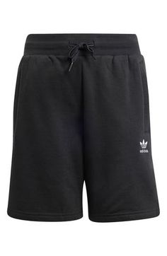 An embroidered Trefoil logo adds a signature athletic element to these comfortably relaxed drawstring shorts made from cotton and recycled fibers. Elastic/drawstring waist Side-seam pockets 70% cotton, 30% recycled polyester Machine wash, dry flat Imported Sporty Cotton Athletic Shorts For Spring, Adidas Casual Activewear With Elastic Waistband, Casual Adidas Activewear With Elastic Waistband, Adidas Relaxed Fit Activewear For Spring, Spring Cotton Sportswear Shorts, Sporty Cotton Athletic Shorts With Drawstring, Cotton Athletic Shorts Relaxed Fit Athleisure, Relaxed Fit Cotton Sportswear Shorts, Cotton Athletic Shorts Relaxed Fit Sportswear