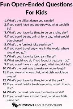 A list of Fun Open-Ended Questions for Kids Fun Questions For Kids, Family Conversation Starters, Family Conversation, Make Learning Fun, Kids Talking, Fun Questions To Ask