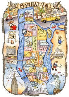 an illustrated map of new york city