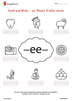 an e worksheet with pictures and words to help students learn how to write