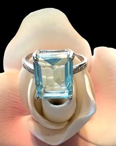 Beautiful Blue Topaz Sterling Ring. Size 74 Karat Victorian Candle Holders, Gold Belt Buckle, Gold Belts, Buckle Bracelet, Blue Band, Solitaire Rings, Blue Topaz Ring, Topaz Ring, Silver Blue