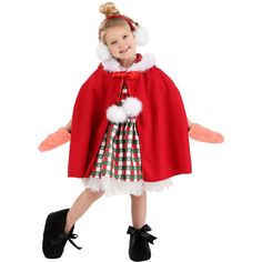 Introducing the Dr. Seuss Cindy Lou Who Christmas Costume for Toddler Girls – a whimsical and delightful ensemble that brings the charm of Whoville right to your little one's wardrobe. This officially licensed costume is designed to make your toddler the center of attention, embodying the beloved character, Cindy Lou Who, in all her holiday splendor.Made from 100% polyester, this costume is a faithful recreation of Cindy Lou Who's iconic outfit. The poly blend twill dress features a convenient z Cindy Lou Who Toddler Costume, Toddler Costumes Girl, Cindy Lou Who, Whimsical Accessories, Holiday Photoshoot, Cindy Lou, Plastic Headband, Costume Themes, Toddler Costumes