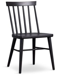 a black wooden chair on a white background