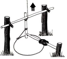 a drawing of an electric fence with two poles connected to it and one pole attached to the post