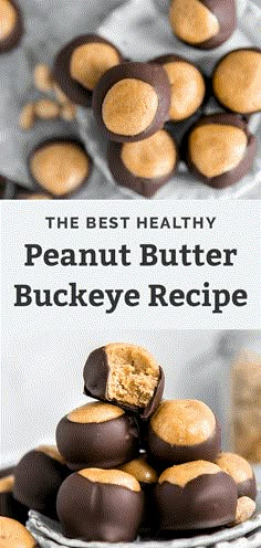 the best healthy peanut butter buckeye recipe is made with only three ingredients, and it's easy to make