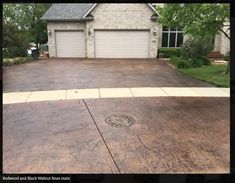 a driveway that has been paved with concrete