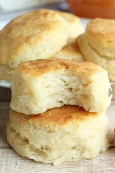 three biscuits stacked on top of each other