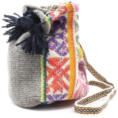 Drawstring Bag Peruvian Drawstring Bag - Small Woven Hobo Shoulder Bag For Travel, Handwoven Multicolor Crochet Travel Bag, Multicolor Woven Crochet Travel Bag, Multicolor Crochet Bag With Weaving For Travel, Multicolor Crochet Weaving Bag For Travel, Multicolor Crochet Weaving Travel Bag, Travel Hobo Shoulder Bag With Woven Details, Weaved Bucket Bag For Market, Multicolor Woven Bucket Bag As Gift