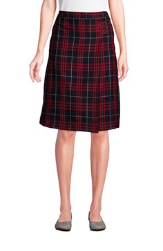 The ultimate classic — a Plaid A-line Skirt — it's an integral part of the timeless school wardrobe. But you'd be hard pressed to find another with the easygoing comfort of this one. Not only does the smooth polyester/rayon blend drape elegantly, but it also resists wrinkles to keep you looking neat and poised from first class to last bell (and all your activities in between). Button/zip closure at side seam. One right onseam pocket. Below-the-kneelength. Below-the-knee;length Soft, smooth blend Last Bell, Lands End, A Line Skirt, A Line Skirts, Wrinkles, Knee Length, A Line, Nordstrom, Size 10