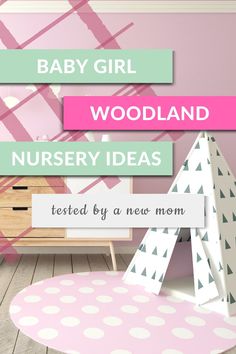 a baby girl nursery room with pink and green accents