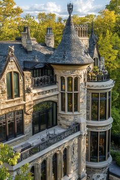 this is an aerial view of a mansion