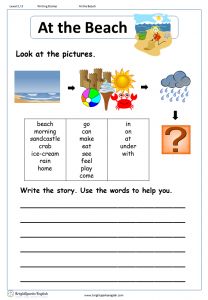 worksheet for reading at the beach with pictures and words to help students learn how to read