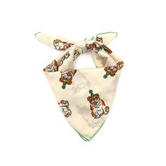 a white bandana with cartoon characters on it