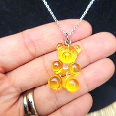 New Gummy Bear Necklace, Chain Is 16"-18". Casual Yellow Necklace For Gift, Casual Hypoallergenic Yellow Jewelry, Casual Yellow Hypoallergenic Jewelry, Cute Yellow Hypoallergenic Jewelry, Fun Yellow Nickel-free Jewelry, Yellow Resin Jewelry Gift, Yellow Resin Jewelry For Gifts, Yellow Resin Jewelry As Gift, Yellow Resin Jewelry As A Gift