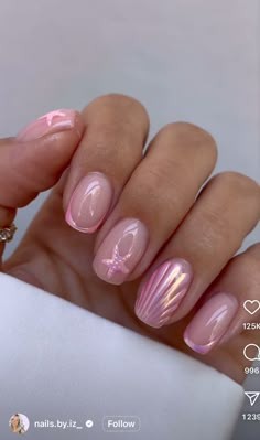 Fun Biab Nails, Pink Biab Nails With Design, Ibiza Nails 2024, Pink Nail Designs 2024, Summer Nail Designs 2024 Pink, Aura Nails Summer 2024, How To Grow Nails, Simple Gel Nails, Nail Candy